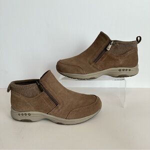 Easy Spirit TShuffle Ankle Bootie Sneaker Walking Comfort Casual Brown‎ 9
